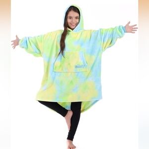 The Comfy Cozy Pastel Tie-Dye Oversized Wearable Blanket Hoodie Like New